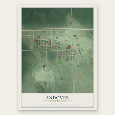 Andover, South Dakota map print, the full design
