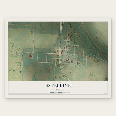 Estelline, Texas map print, the full design