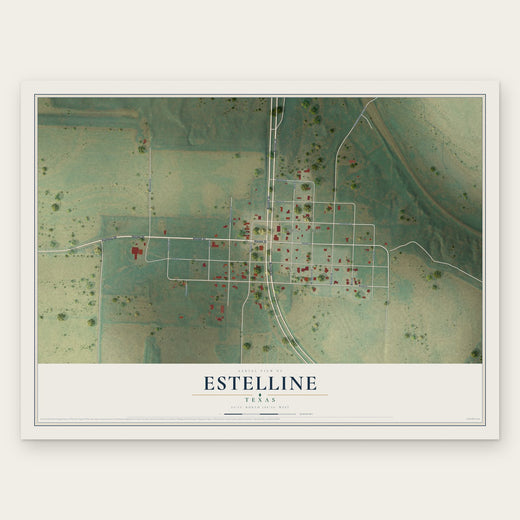 Estelline, Texas map print, the full design