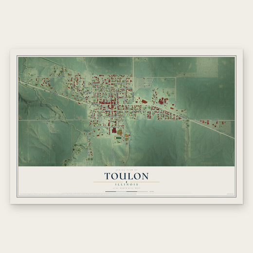 Toulon, Illinois map print, the full design