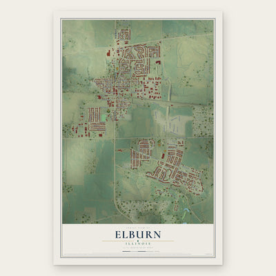 Elburn, Illinois map print, the full design