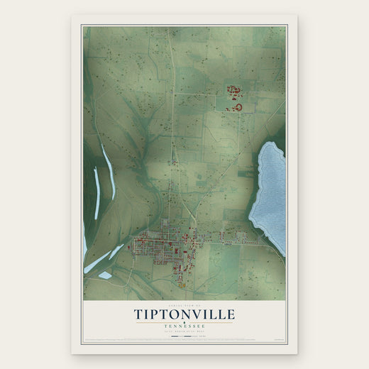 Tiptonville, Tennessee map print, the full design