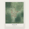 Hallam, Nebraska map print, the full design
