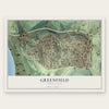 Greenfield, Pennsylvania map print, the full design
