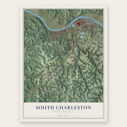South Charleston, West Virginia map print, the full design
