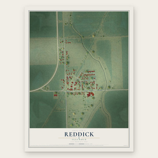 Reddick, Illinois map print, the full design