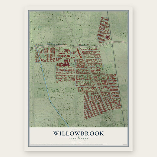Willowbrook, California map print, the full design