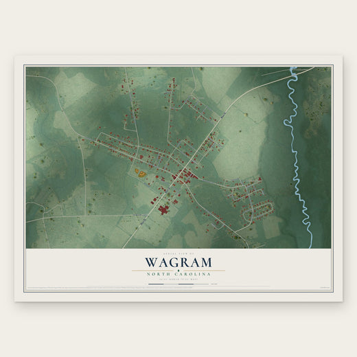 Wagram, North Carolina map print, the full design