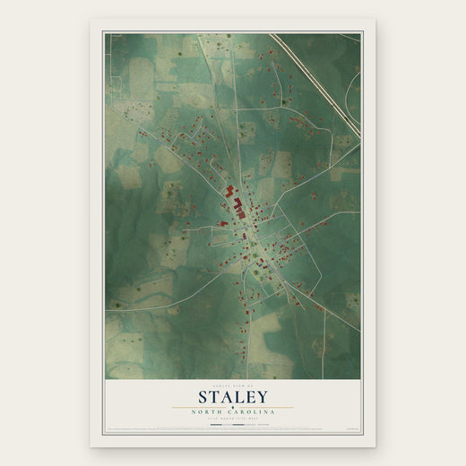 Staley, North Carolina map print, the full design