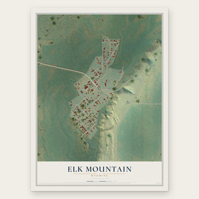 Elk Mountain, Wyoming map print, the full design