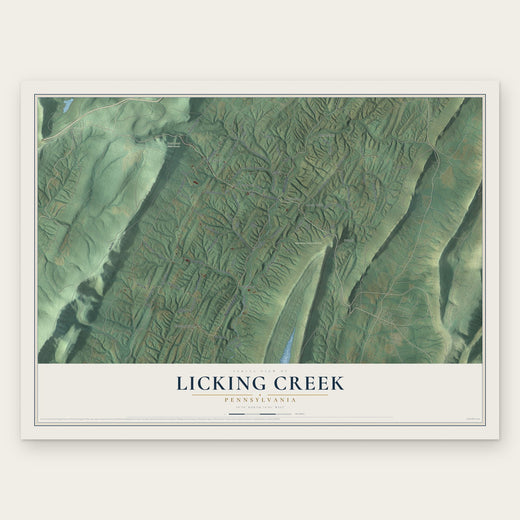 Licking Creek, Pennsylvania map print, the full design