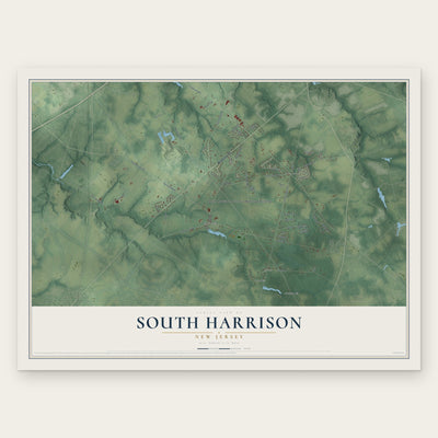 South Harrison, New Jersey map print, the full design