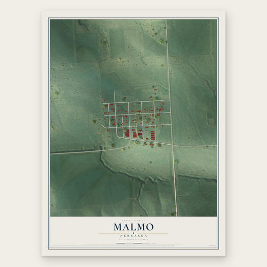 Malmo, Nebraska map print, the full design