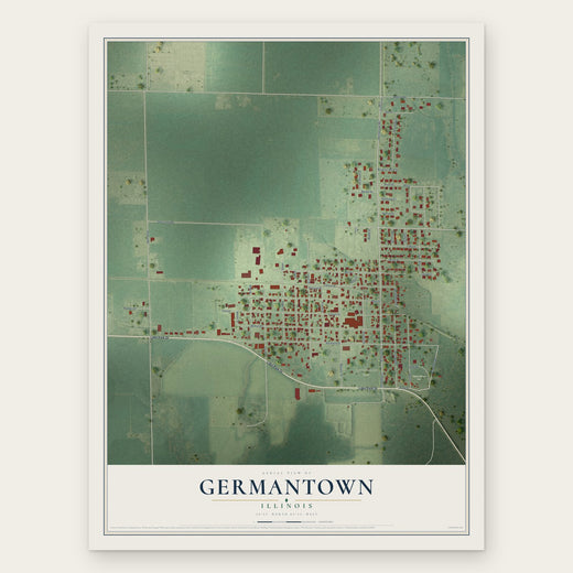 Germantown, Illinois map print, the full design