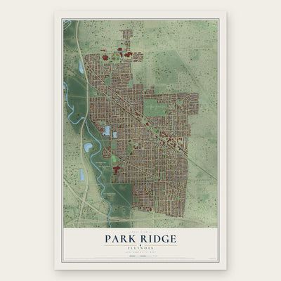 Park Ridge, Illinois map print, the full design