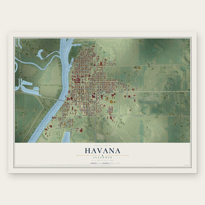 Havana, Illinois map print, the full design