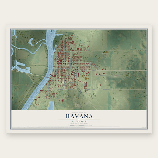 Havana, Illinois map print, the full design
