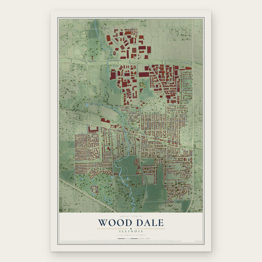 Wood Dale, Illinois map print, the full design