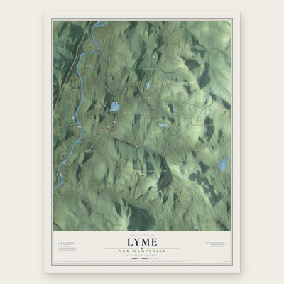 Lyme, New Hampshire map print, the full design