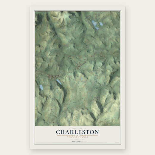 Charleston, Pennsylvania map print, the full design