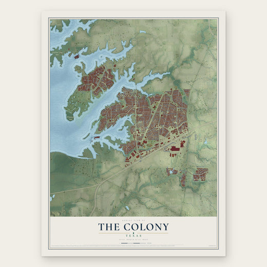 The Colony, Texas map print, the full design