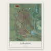 Lebanon, Oregon map print, the full design