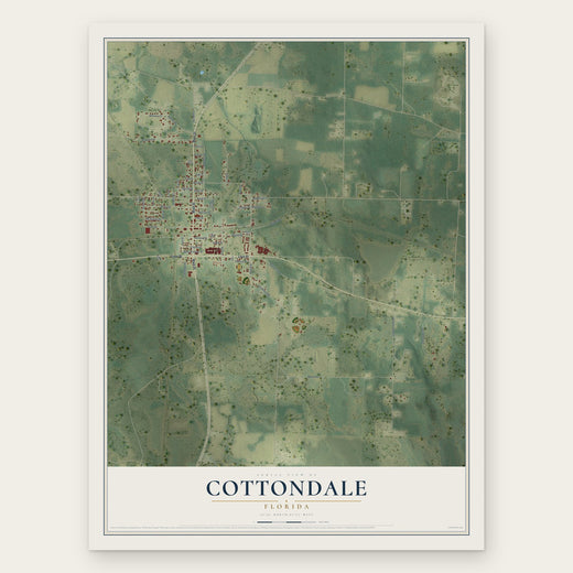 Cottondale, Florida map print, the full design