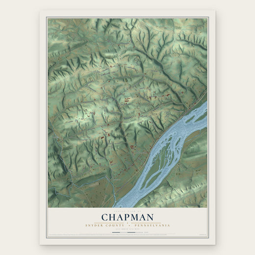 Chapman, Snyder County, Pennsylvania map print, the full design