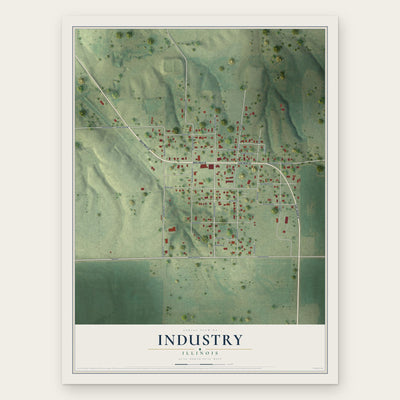 Industry, Illinois map print, the full design