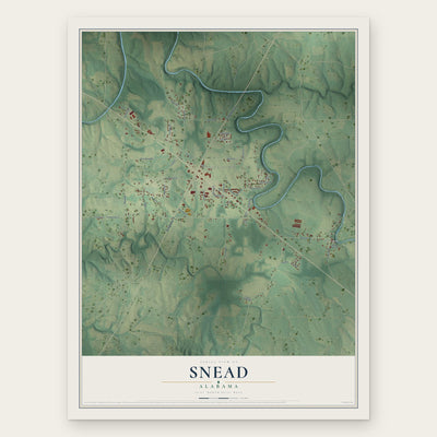 Snead, Alabama map print, the full design