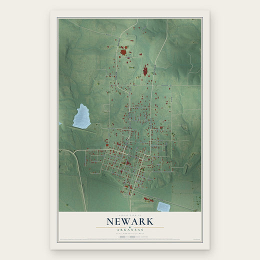 Newark, Arkansas map print, the full design