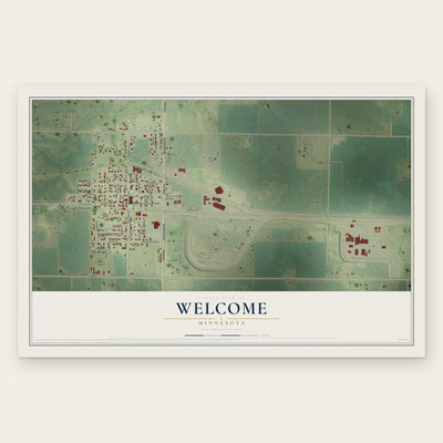 Welcome, Minnesota map print, the full design