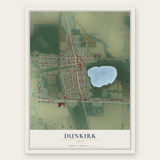 Dunkirk, Ohio map print, the full design