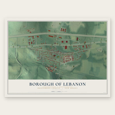 Borough of Lebanon, Hunterdon County, New Jersey map print, the full design