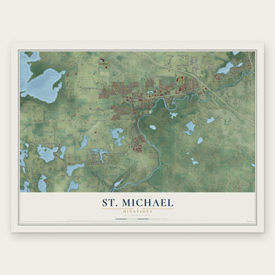 St. Michael, Minnesota map print, the full design