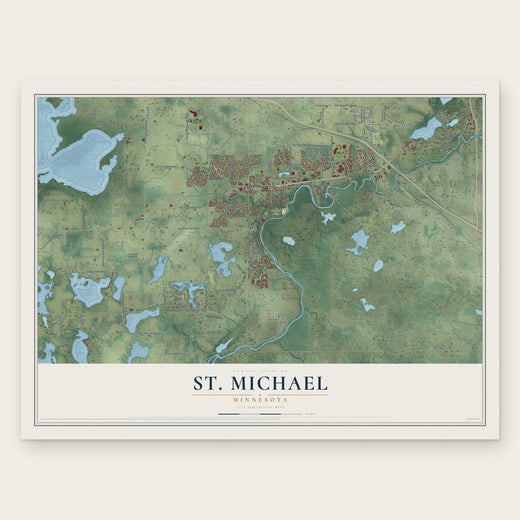 St. Michael, Minnesota map print, the full design