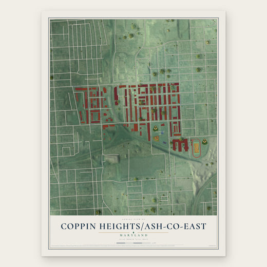 Coppin Heights-Ash-Co-East, Maryland map print, the full design