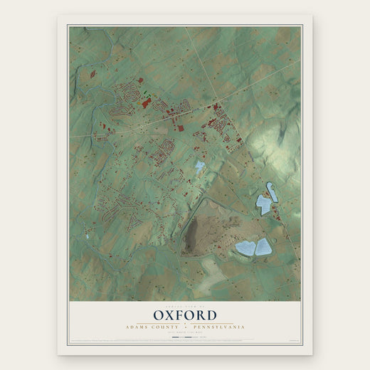Oxford, Adams County, Pennsylvania map print, the full design