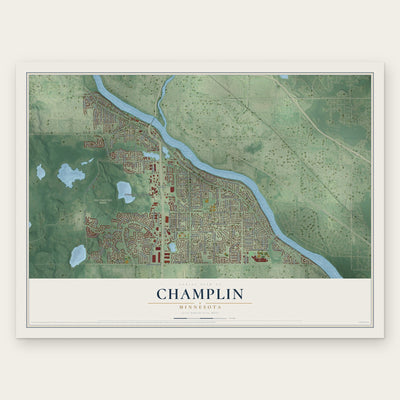 Champlin, Minnesota map print, the full design