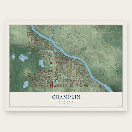 Champlin, Minnesota map print, the full design