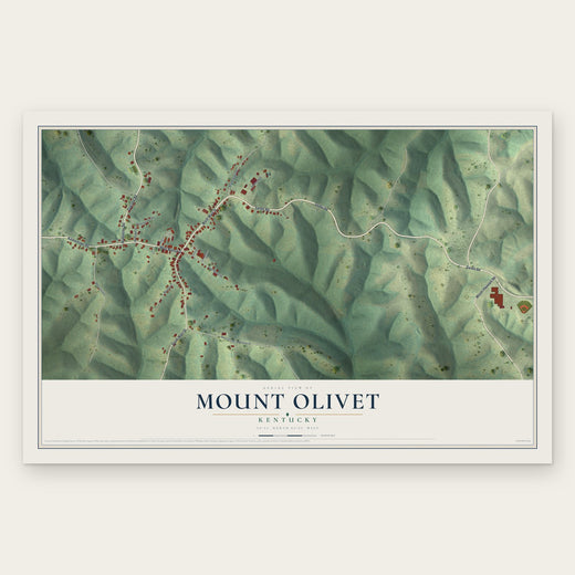 Mount Olivet, Kentucky map print, the full design