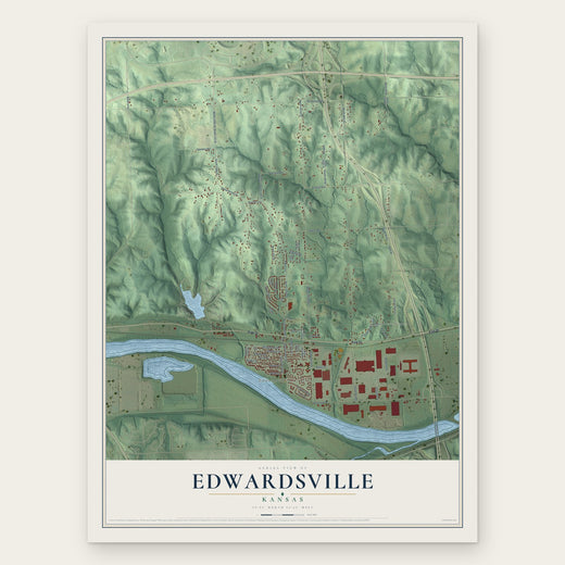 Edwardsville, Kansas map print, the full design