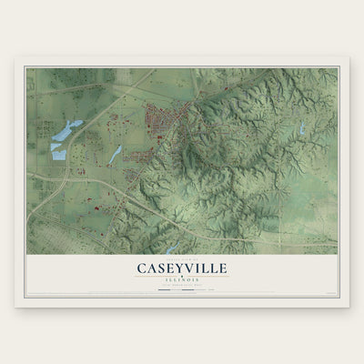 Caseyville, Illinois map print, the full design