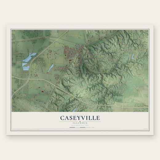 Caseyville, Illinois map print, the full design