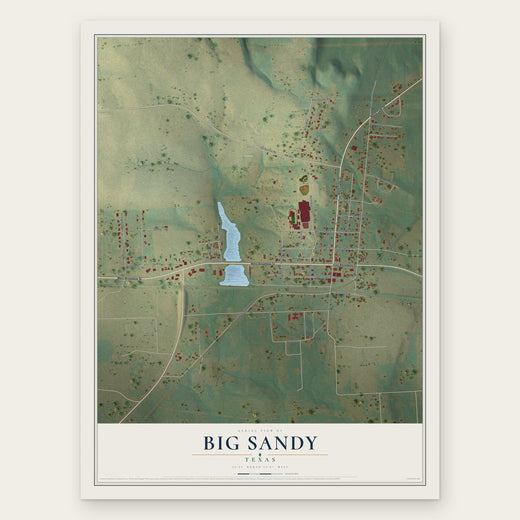 Big Sandy, Texas map print, the full design