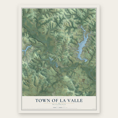 Town of La Valle, Wisconsin map print, the full design