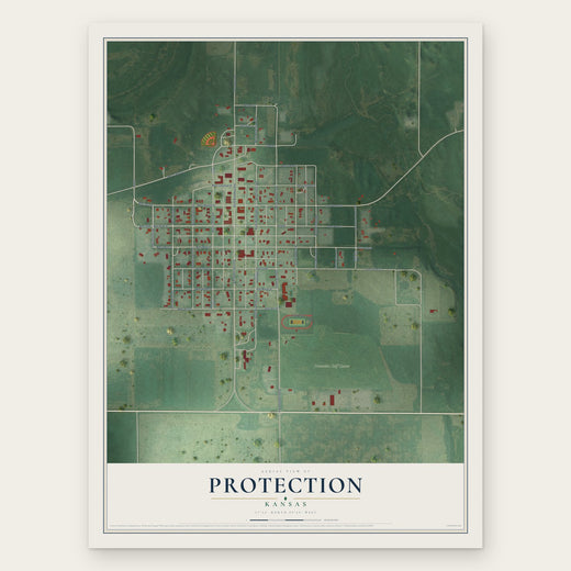 Protection, Kansas map print, the full design