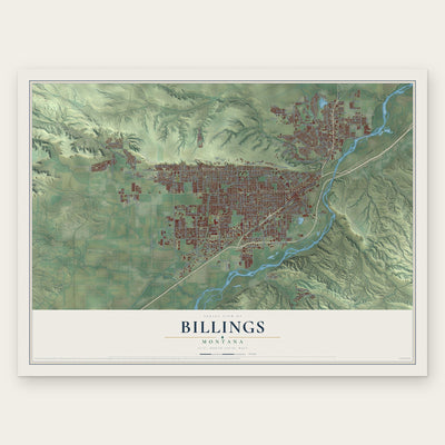 Billings, Montana map print, the full design