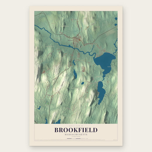 Brookfield, Massachusetts map print, the full design
