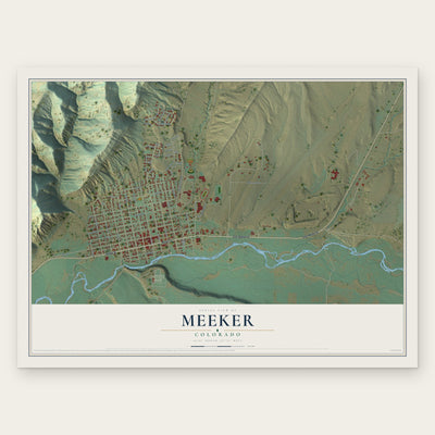 Meeker, Colorado map print, the full design